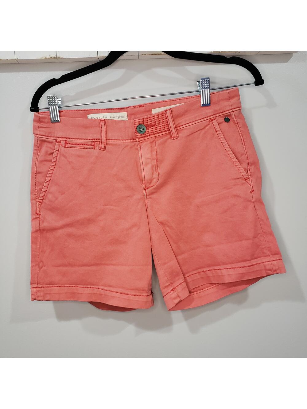 Pilcro And The Letterpress Shorts Womens 25 Coral Chino Anthropologie